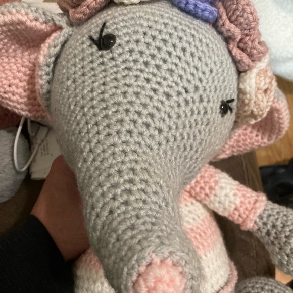 Handmade Crochet  Elephant Plushie Handcrafted 15” - Picture 6 of 6